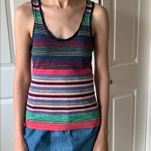 Marc by Marc Jacobs rainbow striped glittery top